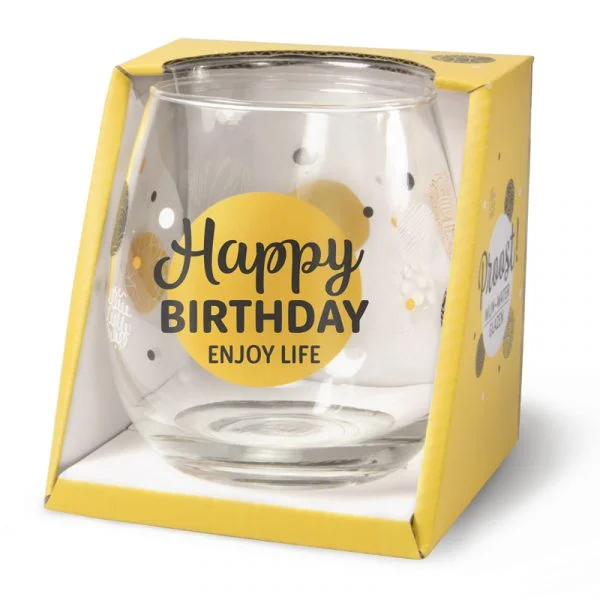 wijn water glas happy birthday