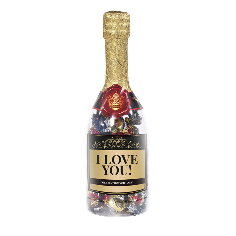 champagne fles love you