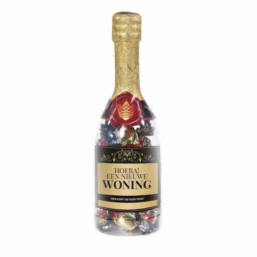 champagne fles nieuwe woning