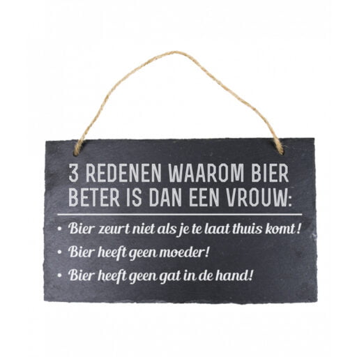 Titel stone slogan bier vrouw