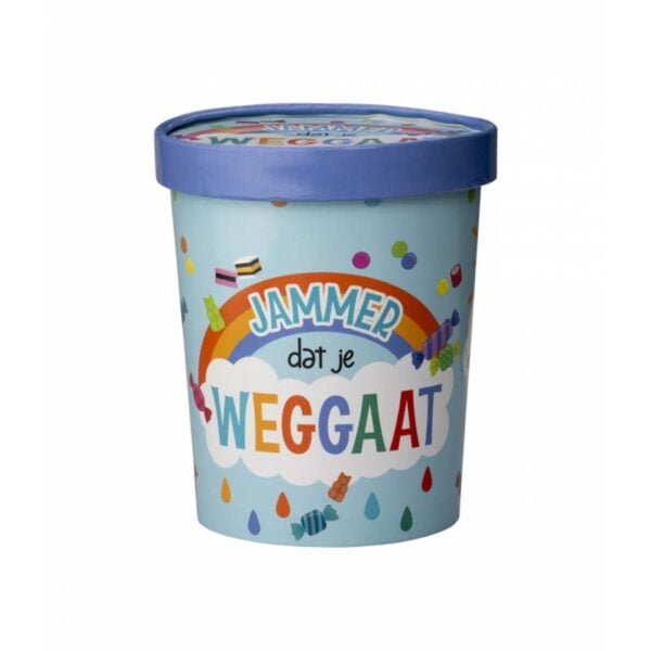 Snoeppot candy bucket jammer dat je weggaat