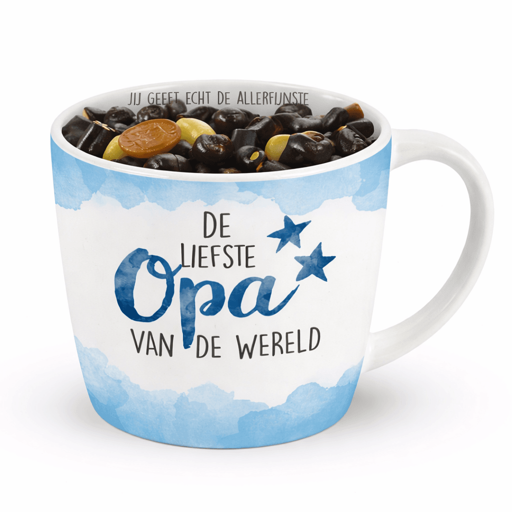 Cadeau mok opa gevuld met drop