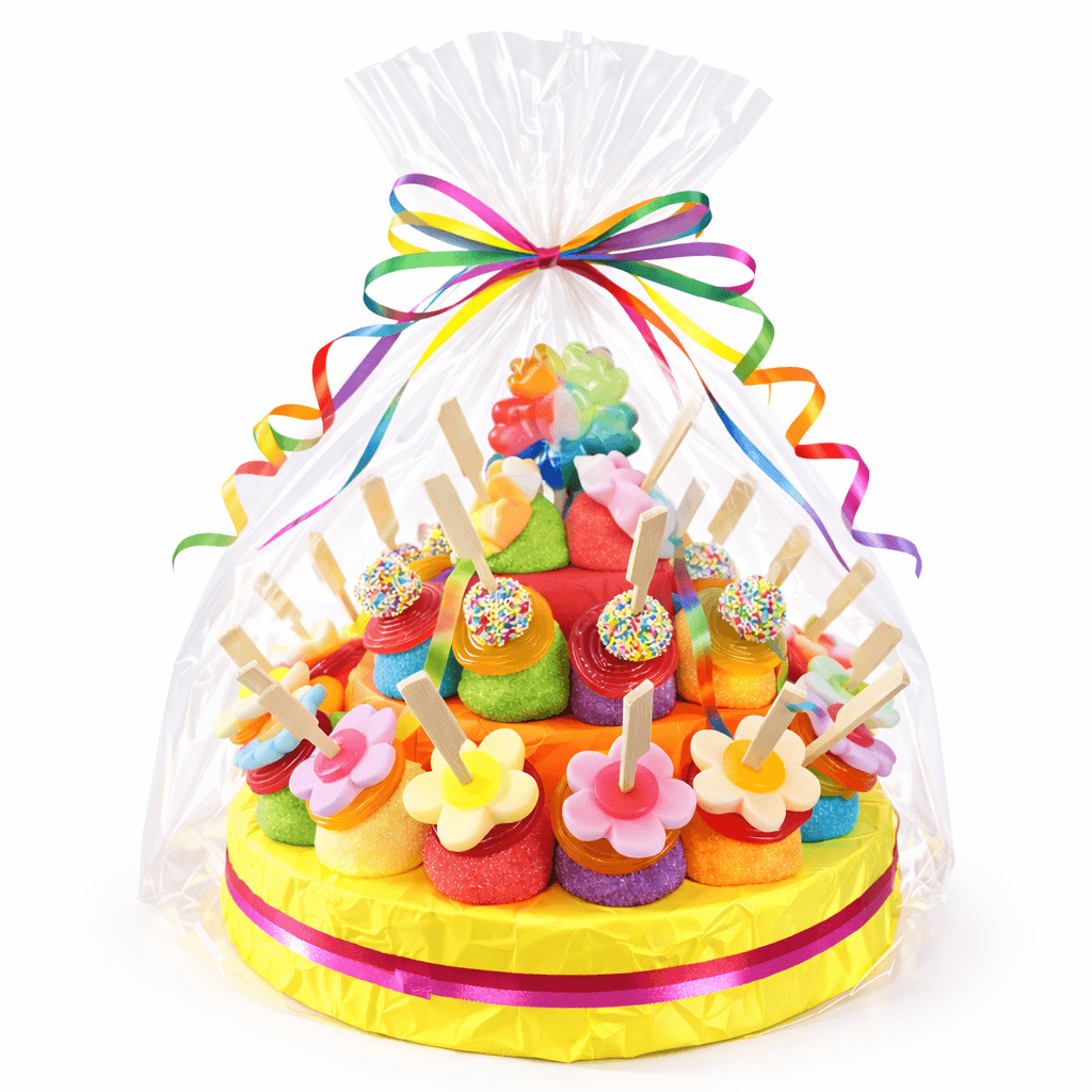 Snoeptaart Vrolijk met 30 snoeptraktaties