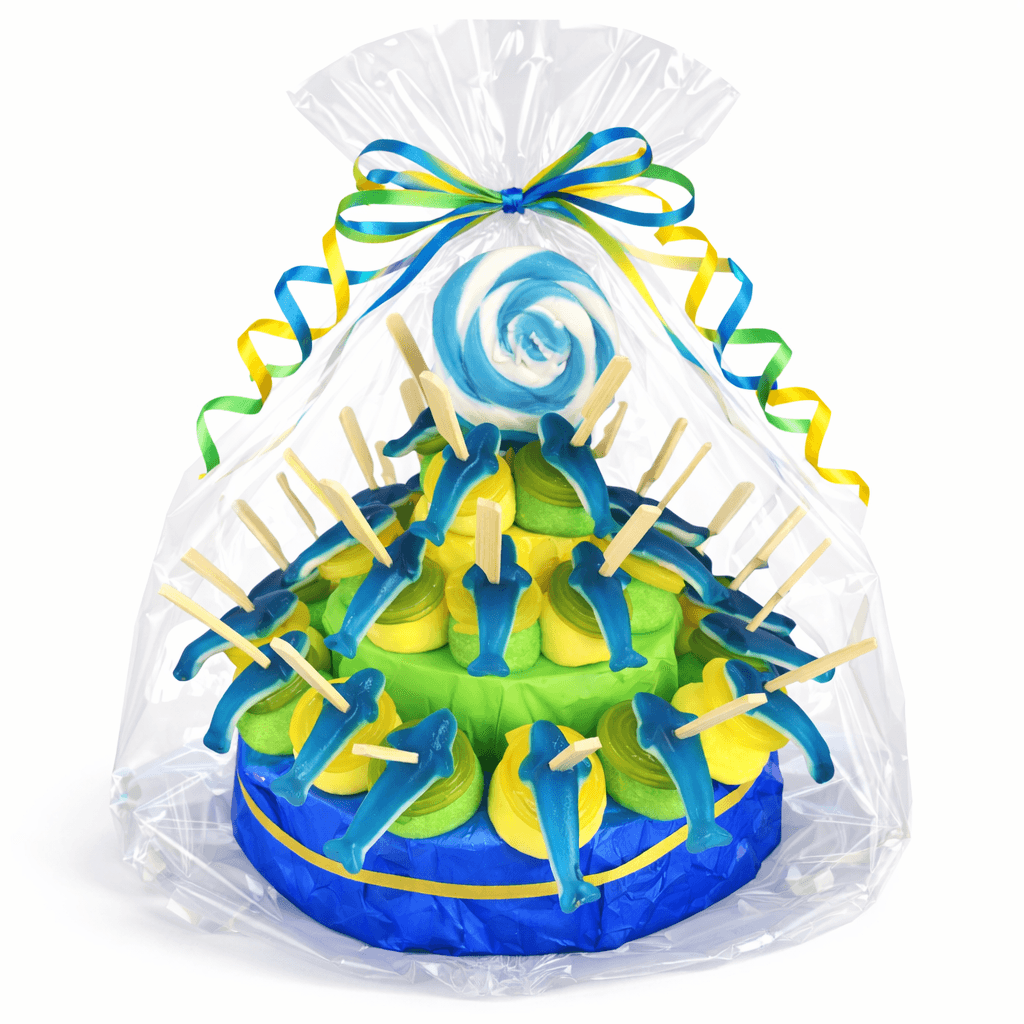 Snoeptaart stoere kleuren met 30 snoeptraktaties