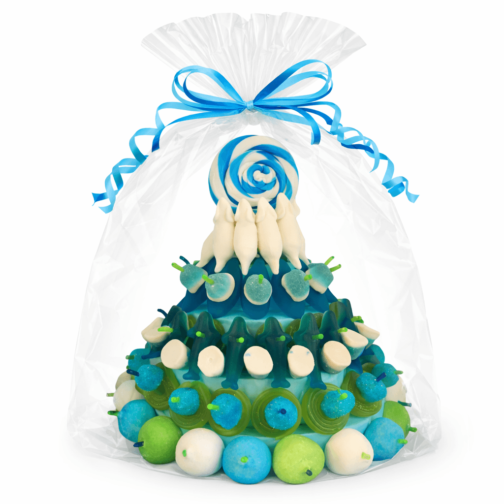 Snoeptaart geboorte voor een kraamfeest of een gender reveal