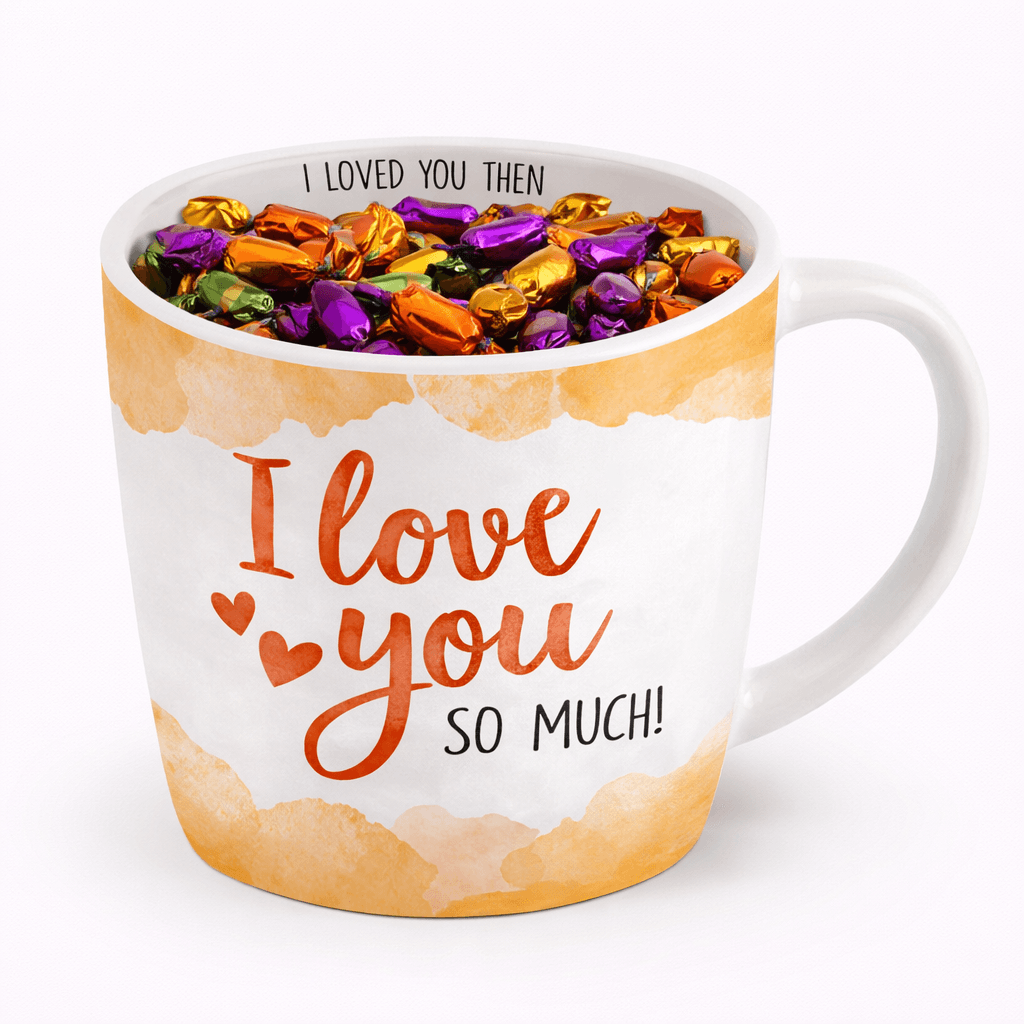 Cadeau mok love you gevuld met toffee