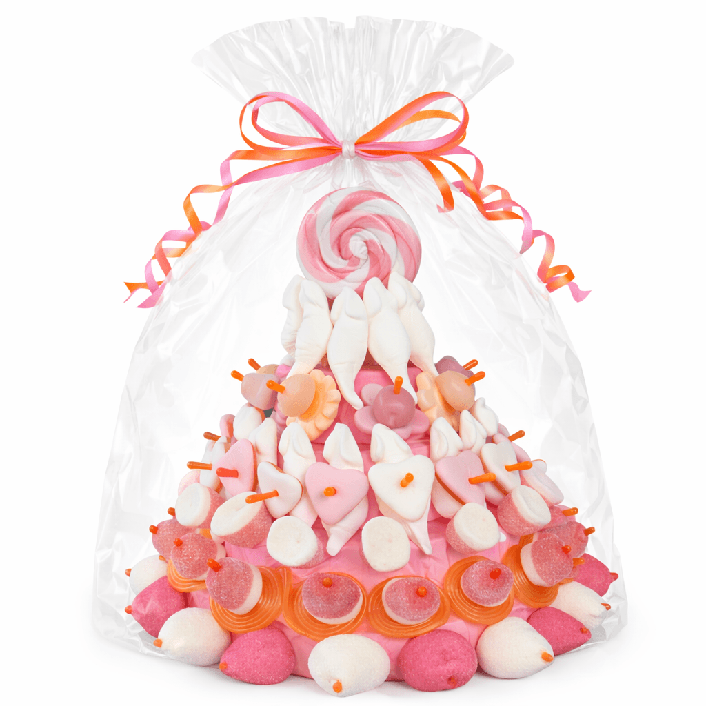 Snoeptaart geboorte voor een kraamfeest, babyshower of een gender reveal