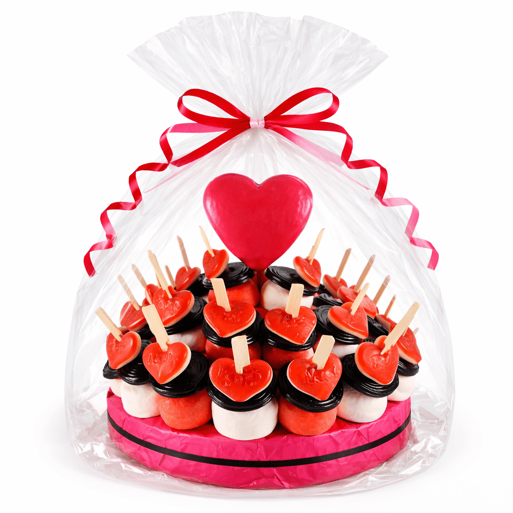 Snoeptaart Hartjes met 30 snoeptraktaties